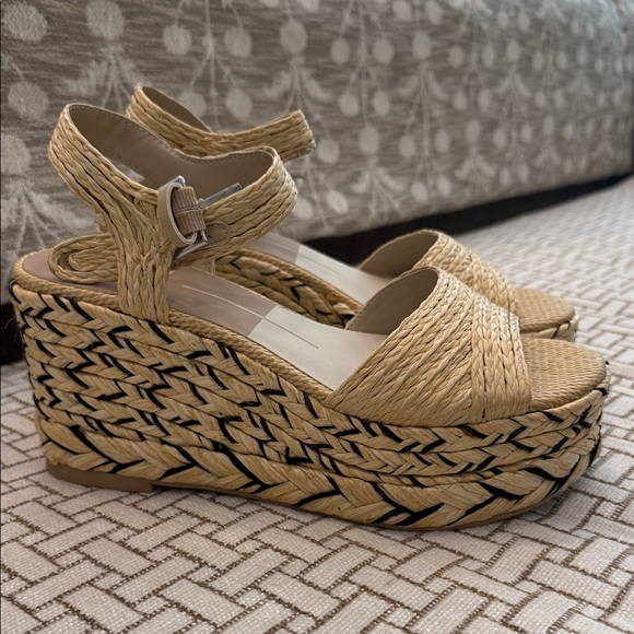 Dolce Vita Shoes - Dolce Vita Natural Straw Platform Wedge Sandals